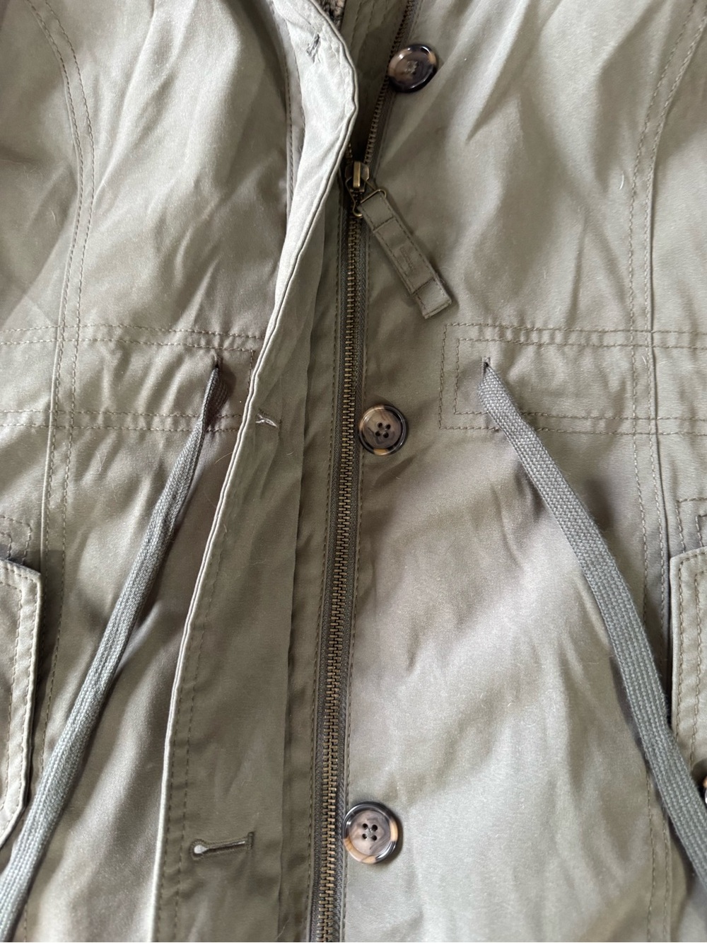 Hollister olive green sherpa-lined faux-fur trimmed hooded parka Size large - Picture 7 of 13
